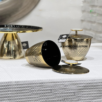 Luxe Bladontwerp Gouden Beplating Decoratieve Chocolade En Snoeppot Keukengerei Dadels En Droog Fruit Opslagbus