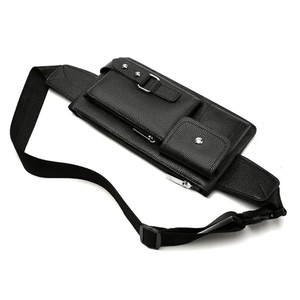 Vintagelike Genuine Leather Men's Fanny Pack Waist <b>Bag</b> Single Over the Shoulder Crossbody Chest Sling with Letter Pattern - Product Image 3