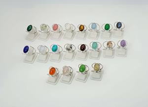 แหวนคู่อัญมณีสีเงินสเตอร์ลิงสำหรับเดือนออกุสต์925พร้อมฐานหนามเตย - Product Image 5