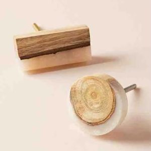 Pomo de puerta de madera de resina respetuoso con el medio ambiente con acabado pulido adecuado para armarios modernos, cajones y aplicaciones de muebles - Product Image 1