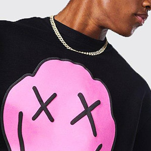 Men's Black <b>Pink</b> Drip Skull Printed Crewneck <b>Sweatshirt</b> Full Length Tracksuit Set Streetwear Loose Fit Autumn Wear - Product Image 4