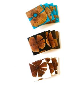 Juego de posavasos de resina epoxi PERFECT con efecto océano decorativo cuadrado redondo posavasos de resina de madera epoxi de Craftsy Home - Product Image 3