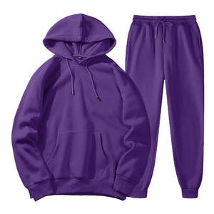 2023 hommes élégant pleine fermeture éclair à capuche vestes et pantalons de survêtement solide motif hiver survêtement ensemble grande taille Jogging survêtements - Product Image 6