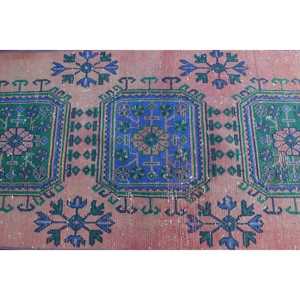 Tapis turc vintage 2,7x10,6 pi (82x322 cm), tapis en laine rouge - Product Image 4