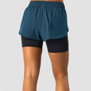 Pantalones cortos de gimnasio 2 en 1 para mujer con forro interior de estilo Atlético sexy bolsillo decorativo flexible de apoyo para todos los deportes de ejercicio - Product Image 3