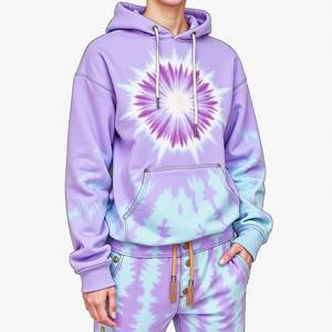 Conjunto de Sudadera con capucha lavada con ácido retro informal personalizada para hombre Zip Jogger Sun Fade chándal desgastado de lujo bordado - Product Image 4