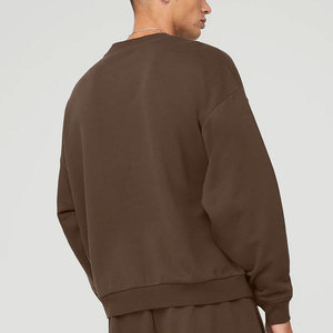 Sudaderas de hombre de material polar de servicio OEM algodón de alta calidad personalizado 420GSM suéter de cuello redondo para Hombre Sudaderas básicas - Product Image 3