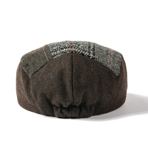 2025 automne hiver nouveau euro américain britannique pied de poule plat haut lierre casquette canard rétro hommes coton béret chapeau - Product Image 4