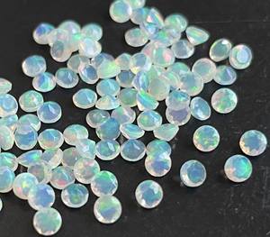 Ópalo etíope natural corte redondo 2mm facetado-ópalo suelto corte redondo piedra preciosa excelente calidad multifuego - Product Image 1