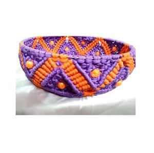 Cesta de almacenamiento colgante de macramé de diseño único, decoración de sala de estar, accesorios para el hogar, uso para paños, producto de maquillaje - Product Image 5