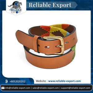 Collection Premium Hommes Formelle Polo Style Cousu À La Main En Cuir De Vache Véritable Boucle En Laiton Personnalisable Logo Longueur Conception - Product Image 6