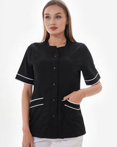 100% ensembles de gommages d'hôpital à col en v de qualité supérieure deux poches avant taille élastique pantalon tissé vêtements d'été - Product Image 1