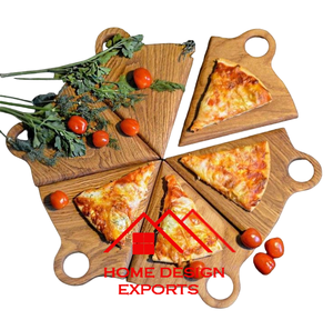 Ensemble de 5 supports à pizza en bois de manguier, support à pizza pour servir de manière décorative dans les restaurants et les hôtels - Product Image 3