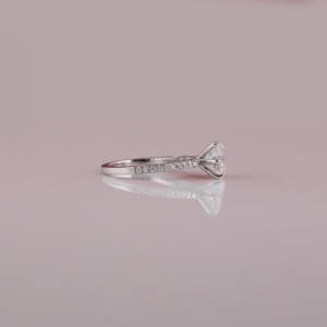 Bague de fiançailles en argent sterling serti pavé 2.0 CT Lab Grown Diamond Cut Side Diamond Ring Perfect Birthday Gift IGI - Product Image 4