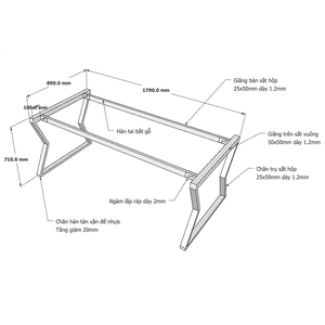 Patas de Mesa de Conferencia de Acero MConcept, Requieren Ensamblaje, 180x90cm HCMC010 - Product Image 2