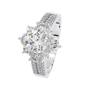 925 Sterling Silver Custom Women's <b>Fine</b> <b>Ring</b> Flower Shape with Brilliant Cut CZ Stone for Party Occasions Made in Vietnam - Product Image 2