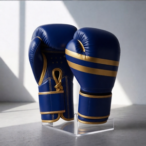 Gants d'entraînement en cuir professionnels avec imprimé Grande Vague japonaise et rembourrage en mousse multicouche pour le sparring en salle de sport et le travail sur sac - Product Image 3