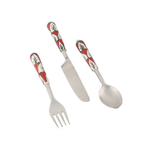 Juegos de cubiertos de lujo de acero inoxidable respetuosos con el medio ambiente de la mejor calidad, suministros indios hechos a mano para uso en hoteles y restaurantes - Product Image 1