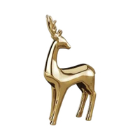 ROYAL HOME COLLECTION CS06 Décoration de Noël pour table, renne sculpté à la main, sculpture artisanale en métal moderne de haute qualité