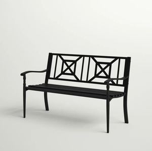Banco de diseño moderno para exteriores, recién llegado, muebles para el hogar de acero negro para jardín, parque, patio o escuela, fabricado en India - Product Image 2