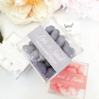Transparent Petit Cube En Plastique Acrylique Bonbons pour Faveurs De Sucre De Mariage pour Afficher Sushi Nouilles Pommes De Terre Chips Bébé Nourriture Autre