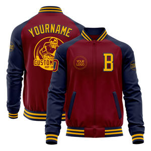 Personalizado de alta calidad de cierre de cremallera de los hombres Vintage Letterman Varsity chaqueta invierno otoño comodidad de talla grande transpirable piel de vaca - Product Image 6