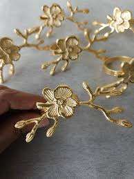 Anillo de Servilleta Decorativo para Mesa de Hotel, Anillo de Servilleta Dorado para Decoración de Bodas, Anillo de Servilleta Navideño, Anillo de Servilleta Decorativo Hecho a Mano con Forma de Hoja - Product Image 3