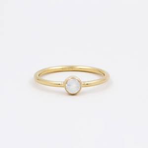 Mayorista de joyería fina Conjunto de bisel de corte redondo Piedra lunar Piedra preciosa Anillos de boda de lujo para mujeres Hecho en plata esterlina - Product Image 1