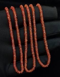 Cuentas de Rondelle facetadas de zafiro naranja de 2,5-3mm de alta calidad, piedra preciosa Natural para la fabricación de joyas - Product Image 2