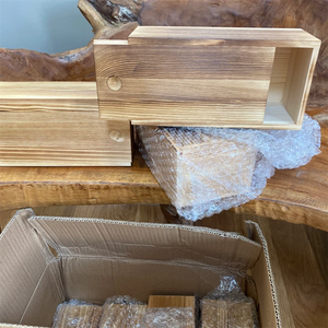 Boîtes en bois de pin avec couvercle coulissant pour bijoux, emballage cadeau artisanal de luxe, logo personnalisé en gros, bricolage, non fini - Product Image 2