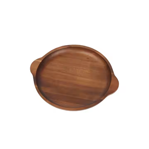 Ensemble d'assiettes à fruits en bois Offre Spéciale avec poignée-Assiette à plat en bois de haute qualité avec logo personnalisé Accepté par Crescent Crafts - Product Image 2