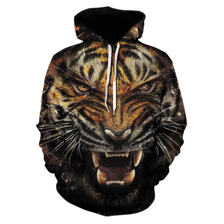2022 newly design custom 3d graphics print cool hoodies wholesale lion printed 3d hoodie for men customized sublimation