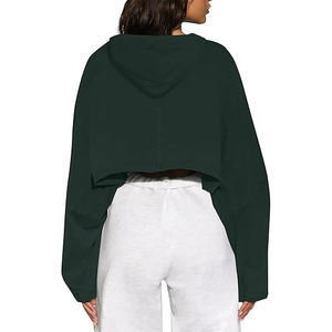 Sweat à capuche court pour femmes 2025 Logo personnalisé | Pull Streetwear à la mode pour les marques de fitness, de gym, de sport et les commandes de mode en gros - Product Image 2