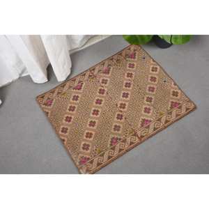 พรมขนสัตว์ตุรกีสีเบจ1.8 x 2.3ft คลาสสิกดีไซน์แบบเย็บปะติดปะต่อกันสำหรับเข้าห้องนั่งเล่นห้องนอนห้องโถงรูปสี่เหลี่ยมผืนผ้าทำจากน้ำยาง - Product Image 4