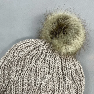 Customizable Plush Pom Pom Beanies for Men Women Winter Wool Hats Adjustable Outdoor Cold Weather OEM Service Wholesale - Product Image 2