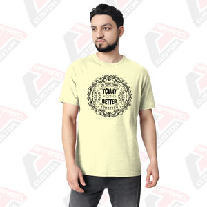 T-shirt confortable ultra doux essentiel pour hommes pour l'été Appliques écologiques Décoration Denim Batik Velours côtelé Options de tissu - Product Image 3