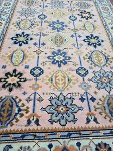 Alfombra Oushak rosa de 5x8, Alfombra de lana hecha a mano, alfombra de estilo turco, patrón geométrico Floral bohemio, decoración para sala de estar - Product Image 3