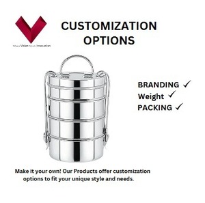 Pince à déjeuner en acier inoxydable de qualité hôtel de bureau 7*4 à prix fiable compartiment à pique-nique boîte à pince de verrouillage de qualité alimentaire durable - Product Image 3