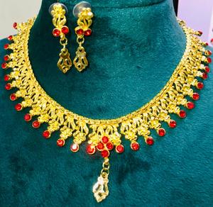 Haute qualité 21cm Dubai plaqué or collier de mariée chaînes de mariage avec pierre de Zircon pour cadeau bijoux en gros en stock - Product Image 5