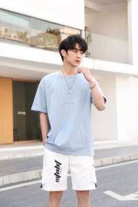 เสื้อยืด240gsm คอกลมผ้าฝ้าย100% โลโก้ที่กำหนดเอง - Product Image 5