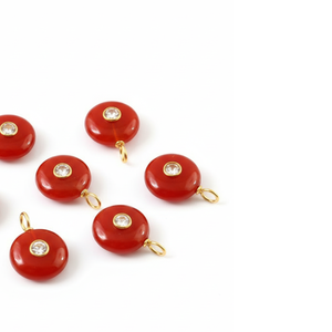 Pendentifs en pierre précieuse en cornaline naturelle incrustée, argent sterling 925, serti en or vermeil, pendentif fait à la main, bijoux en pierre précieuse en vrac - Product Image 2