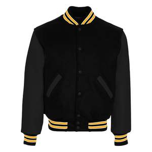 Veste d'hiver classique à manches longues de style baseball personnalisée en gros pour hommes, en tissu de laine écologique avec lettrage, qualité supérieure - Product Image 4