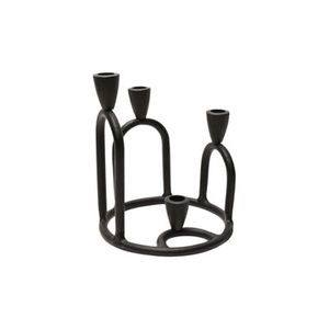 Portavelas de metal de inspiración antigua de primera calidad con detalles intrincados, ideal para crear centros de mesa de boda atemporales - Product Image 3