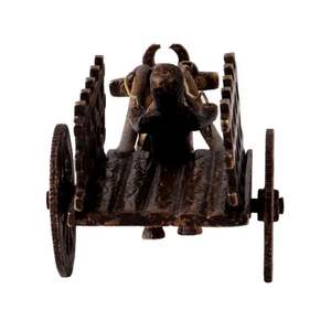 Figurine décorative en laiton Antique indien fait à la main, petite sculpture de Chariot de bœuf, Statue, décoration de la maison, 7.00 pouces SNE-292 - Product Image 5
