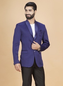 Blazer bleu royal formel pour hommes de qualité d'exportation pour les fêtes de bureau et les mariages, matière respirante disponible au prix d'exportation - Product Image 4