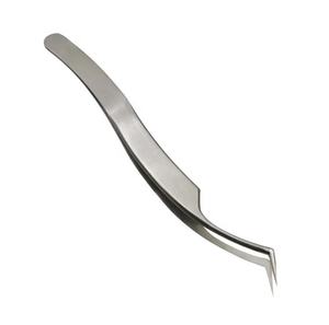 Pinzas para Extensión de Pestañas con Punta Curva en Forma de L de Acero Inoxidable con Logotipo Personalizado, Herramienta para Pestañas de Marca Privada - Product Image 1