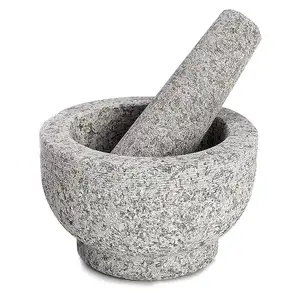 Wholesale price premium quality Mortar and Pestle Grey Granite Natural Stone Mortar and Pestle