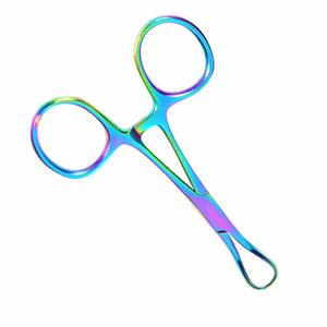 Pince à serviette médicale de qualité supérieure, 3,75 pouces, arc-en-ciel, Backhaus, en acier inoxydable allemand de haute qualité - Product Image 4