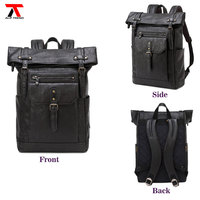 Sac à dos pour ordinateur portable en cuir véritable, logo personnalisé, qualité supérieure, durable, grande capacité, cuir de vachette, unisexe, collège, école, voyage