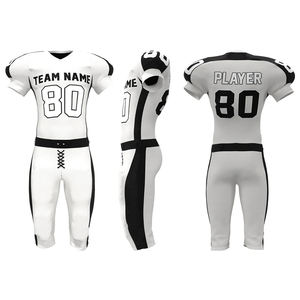 Maillot de football américain à manches courtes, sublimation personnalisée, uniforme en sergé pour jeunes, équipement de football pour adultes en vente - Product Image 3